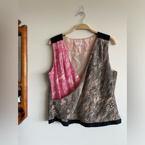 Trina Turk || Silk Crossover Sleeveless Top - Picture 2 of 4